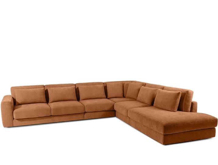 KONSIMO® Ecksofa VERUS edle Verarbeitung und Komfort, luxuriös, Premiumqualität aus EU, Maße: 377x84x116/328 cm, Traditionelles Design und Komfort, handgefertigt, Große Ecksofa in L-Form, Kissen regulieren die Tiefe
