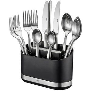 Gefu Besteckhalter Smartline 29252, Kunststoff / Edelstahl, 22 x 14,2 x 10,2 cm, schwarz / silber, mit 10 Fächern