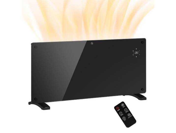 ComfortXL Heizgerät De-17044 2000 W mit LED-Display & Timer, Schwarz, Glas, 21.5x44.5x87 cm, Elektrogeräte, Heizgeräte, Heizstrahler
