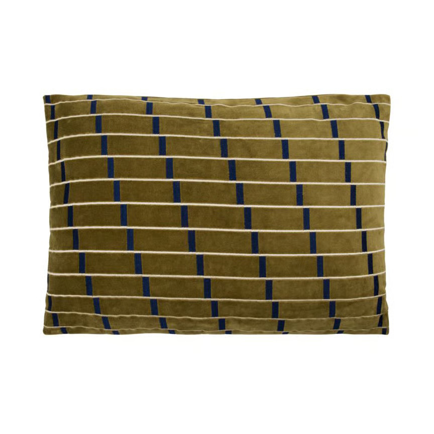House Doctor sierkussenhoes gestreept katoen en fluweel B: 60 cm, D: 40 cm, Oranje en blauw