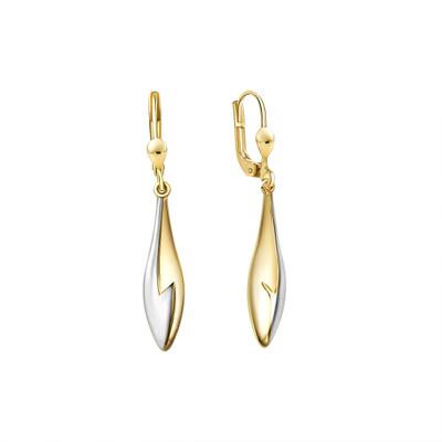 Paar Ohrhänger VIVANCE "375/- Gelbgold bicolor glanz", bunt (mehrfarbig), Ohrringe, Damen, one-size, Gold