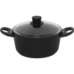 Zwilling Avola Kochtopf mit Glassdeckel, 24 cm rund Alu, Pfanne + Kochtopf, Schwarz