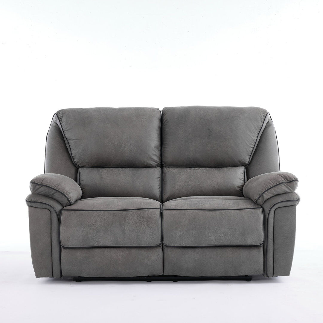 17 Stories Fabric Reclining Sofa Light Grey 2 Seater