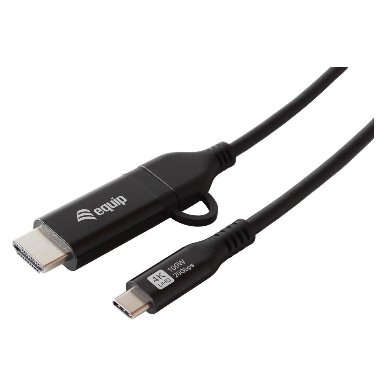 equip Adapter USB-C->USB-C+HDMI 4K/ 60Hz 2.00m Alu. (HDMI) (128436)