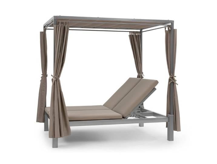 Blumfeldt Eremitage Bain de soleil 2 personnes cadre acier pare-soleil rideaux t