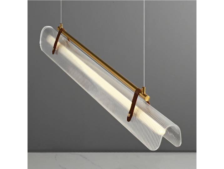 2025 nordique moderne minimaliste acrylique bande suspension salle à manger étude salle d'exposition Bar comptoir lampe suspendue éclairage Fi