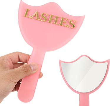 Fusion Finds Professional Handheld Makeup Mirror For Lash Extensions, Acrylic Vanity Mirror With Ergonomic Handle pink