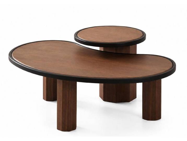 Xlmoebel Couchtisch Bohnenförmiger Couchtisch im modernen Öko-Design mit Punktmuster, Made in Europa