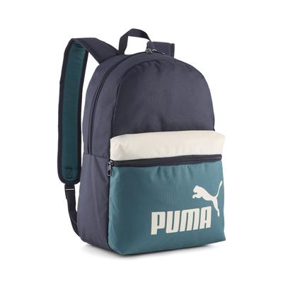 Rucksack PUMA "PHASE COLOR BLOCK BACKPACK", new navy, emerald ice, Rucksäcke, Damen, Netz, Polyester, Rucksack, für sportliche Aktivitäten und Alltag, mit geräumigem Hauptfach