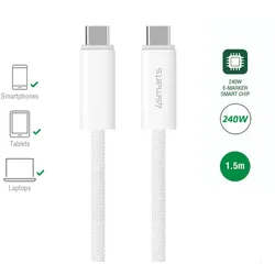 4smarts USB-C Kabel PremiumCord 240W 1.5m weiß