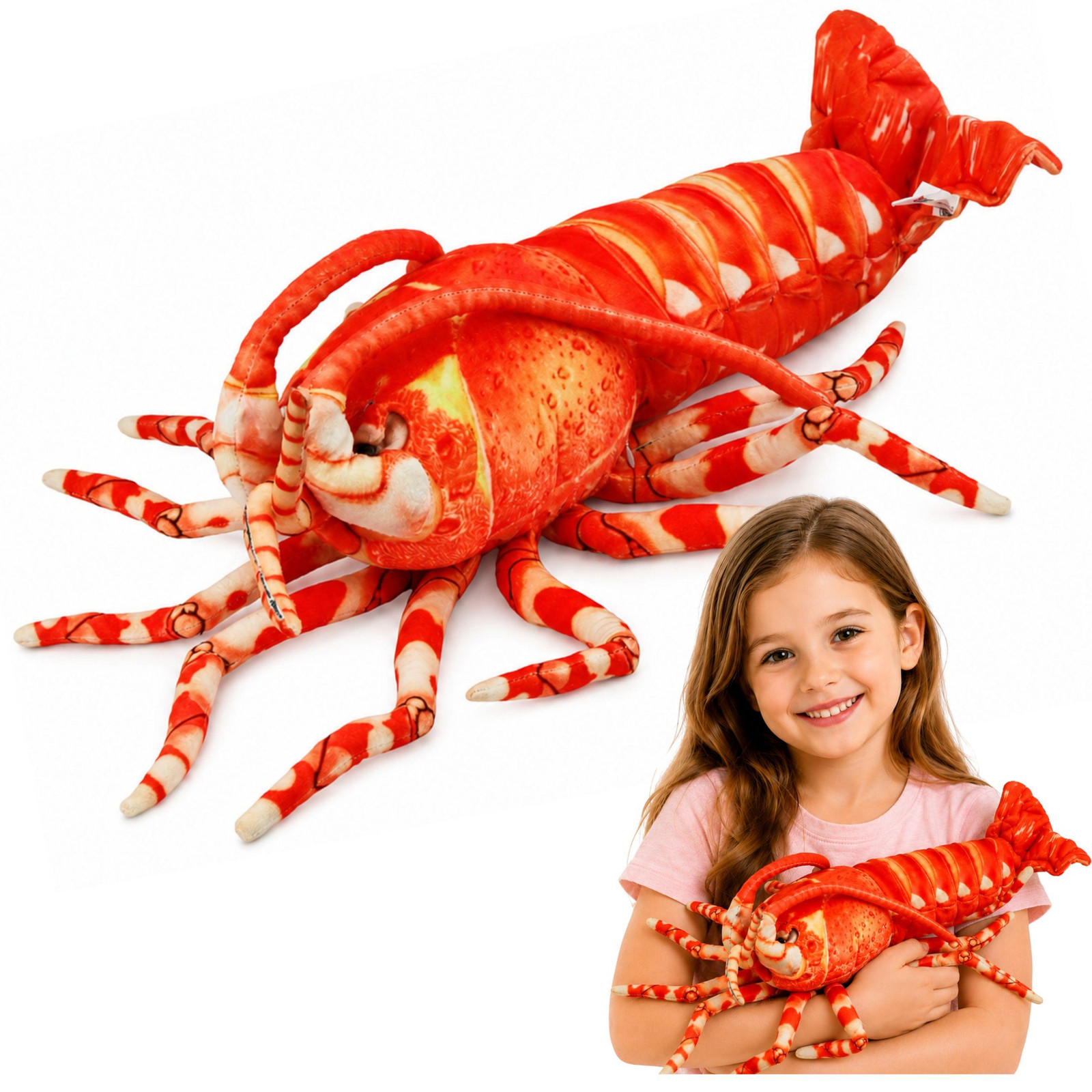 Lean Toys Knuffel Grote Garnaal 55 cm
