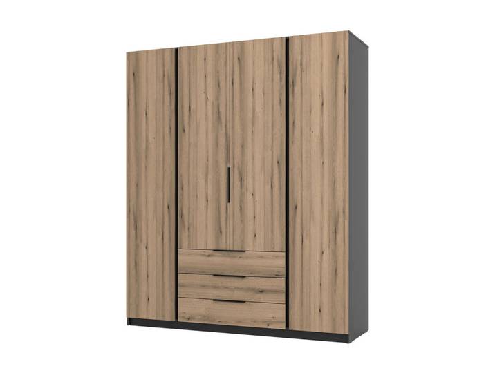 DREHTÜRENSCHRANK CAGLIARI 200/239/61,9cm 4-türig Schwarz