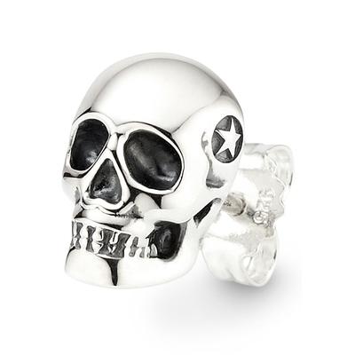 Single-Ohrstecker BRUNO BANANI "Schmuck Geschenk Silber 925 Ohrschmuck Ohrring Single Scull Totenkopf", silber (silberfarben, schwarz), Ohrringe, Herren, Silber 925 (Sterlingsilber)