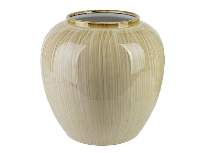 Mondex Manon Vase aus Keramik, beige, Beige, 34 cm, Dekoration, Vasen, Keramikvasen