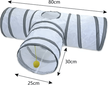 Inspire Picks Foldable Cat Tunnel Toy Interactive Play Tunnel For Kittens & Indoor Cats t Shape Tunnel