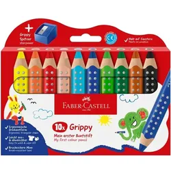 Faber-Castell (Schule) Buntstifte mit Anspitzer »Grippy« 10 Stück weiß