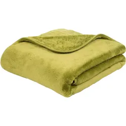 Gözze Premium Cashmere-Feeling Decke limonegrün 220x240 cm