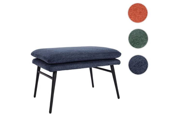 Tabouret MCW-L62 38x56x40cm tissu/textile bleu