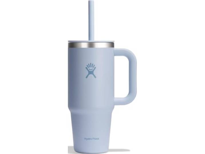 HYDRO FLASK - Travel Tumbler 709ml (24 oz) mit verschließbarem Press-In-Strohhalmdeckel - Edelstahl - Doppelwandige Vakuumisolierung - Spritzwassergeschützter Deckel - Surf
