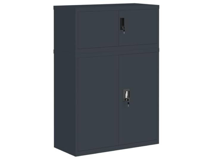 HKLGBVCR Aktenordner, Anthrazit, 90 x 40 x 130 cm, Stahl 2 verstellbare Einlegeböden, abschließbares System, pulverbeschichtet, Wandbefestigung inklusive