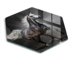 GLASPLATTE 40 cm Pferd im Galopp