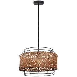 Globo 15668H1 Gina Hängeleuchte Metall Schwarz, 1X E27