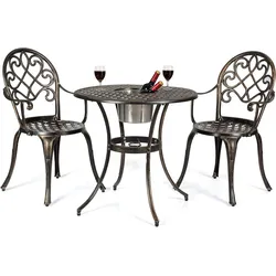 Costway 3tlg. Bistro-Set mit 2 Stühlen & Beistelltisch
