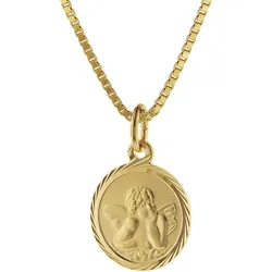 trendor 75214 Kinder Schutzengel Anhänger Gold 585 mit goldplattierter Kette, 42 cm