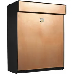 ALLUX Grundform Design Briefkasten 440x345x180 mm - Kupfer mit Ruko Schloss