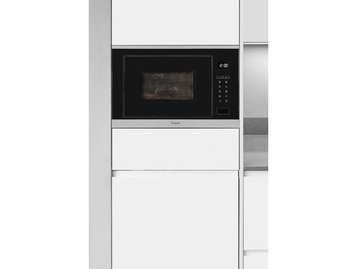 EXQUISIT Einbau-Mikrowelle EMW25-G-020 , grau (inox), B:59,5cm H:38,6cm T:37,5cm, Mikrowellen, 2-in-1 Gerät: Aufwärmen oder Grillen – Genuss im Handumdrehen, Einbau-Mikrowelle