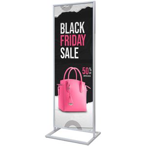 Showdown-Displays Kundenstopper Dekor Click 2 x A1, 38 mm Profil, doppelseitig, silber