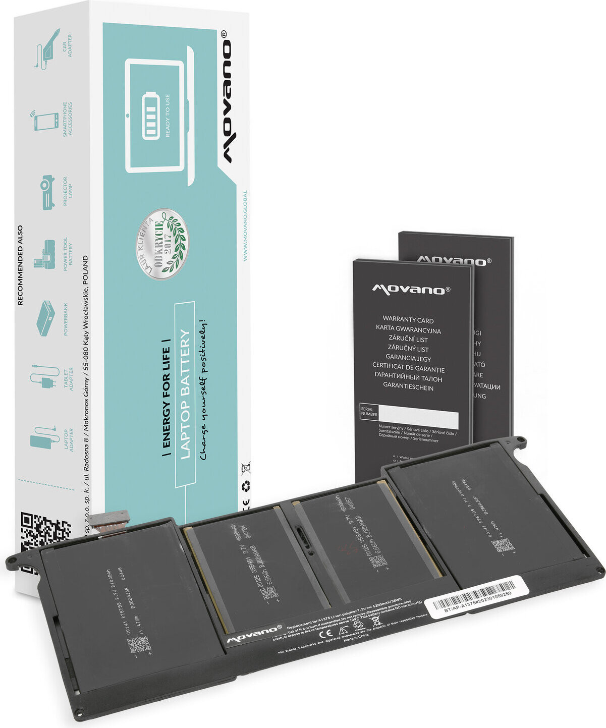 Movano Batterij A1375 voor Apple MacBook Air 11 A1370 (2010)