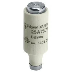 Siemens 5SD601 DIAZED-Sicherungseinsatz 750V Gleichstrom-Bahnanlagenschutz Charakteristik flink  - 5 Stück
