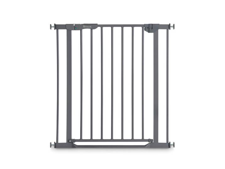 Hauck Türschutzgitter Clear Step Autoclose 2, Dunkelgrau, Metall, Kunststoff, 75 - 80x77 cm, Verlängerung erhältlich, Babysicherheit, Treppenschutzgitter