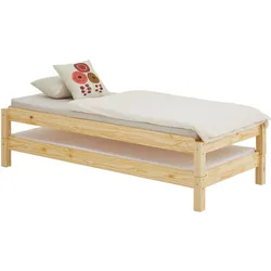Idimex, Bett, Stapelbett RINO 90 x 190 cm aus Massivholz - Natur