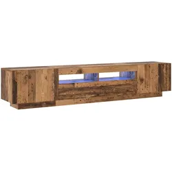 Helloshop26 - Modernes TV-Möbel mit LED-Beleuchtung 200 x 35 x 40 cm Stauraum gemütliches Ambiente Holzwerkstoff Oberfläche in 02_0055885