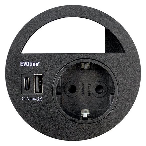 Evoline Einbausteckdose +AMIArg- Circle80 (1592 7300 0000)