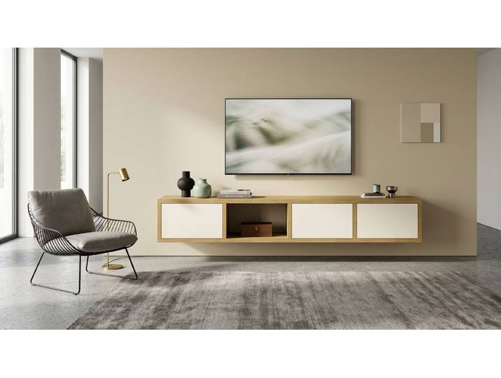 Breites Hängesideboard nach Maß Eiche Natur geölt
