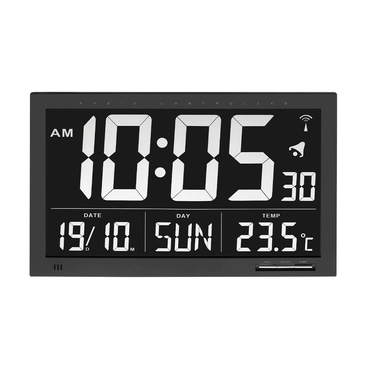 TFA digitale Funkwanduhr 60.4505 schwarz Kunststoff
