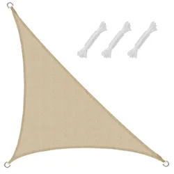 UV Sonnensegel 2,5x2,5x3,5 HDPE Dreieck Rechtwinklig Sonnenschutz Garten Beige