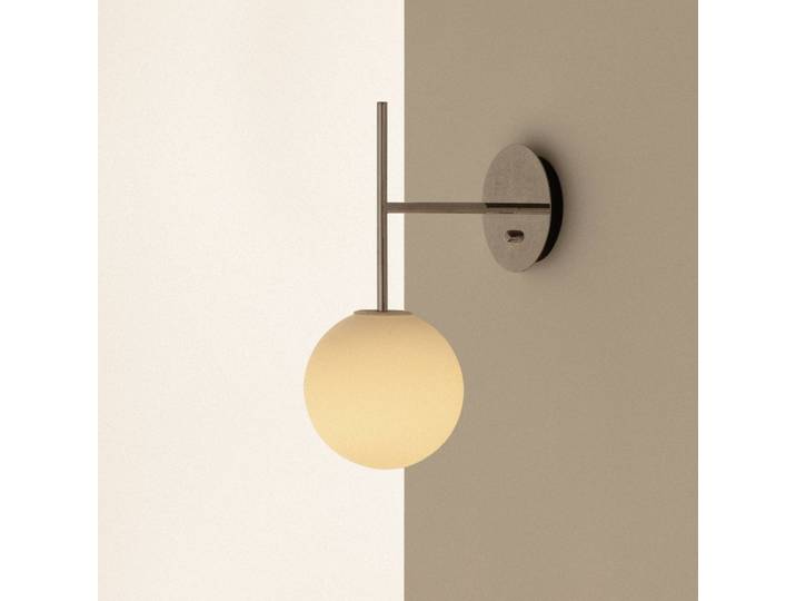 Audo Copenhagen Designer Wandleuchte TR Bulb Suspended, dimmbar, alu / grau / zink, für Wohn- / Esszimmer, Metall, Design, Wandlampe