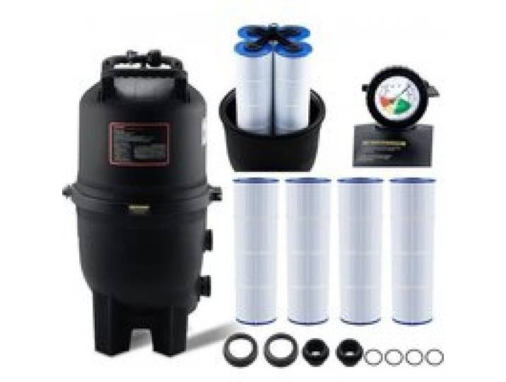 VEVOR Kartuschen-Poolfilter, 30 m² Filterfläche, Einbau-Poolfilter, oberirdisches Schwimmbad-Filtrationsfiltersystem mit Upgrade-Filter und auslaufsicher, für Whirlpools, Spa, aufblasbare Pools
