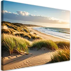LEINWANDBILD Strand Meer Dünen Landschaft 120x80cm
