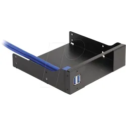 DELOCK 18006 - Einbaurahmen Slim Bay auf 5,25, 2x USB 3.0