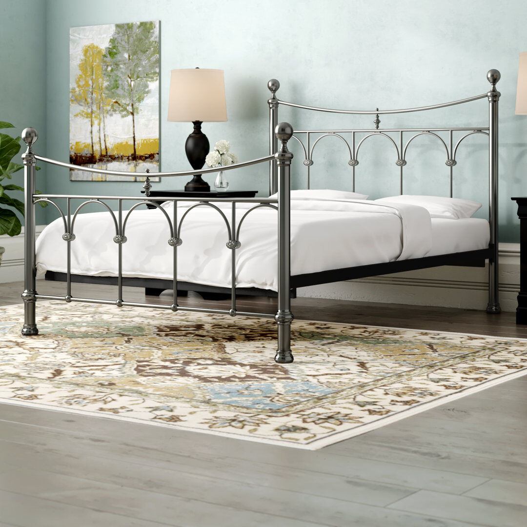 Brambly Cottage Corbin Metal Bed Antique Nickel Double (4'6)