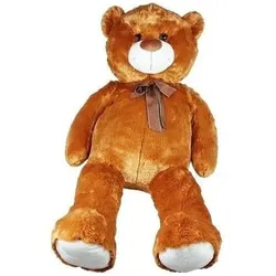 MADE Teddybär Maskottchen mit Schleife 100 cm braun (100 cm)
