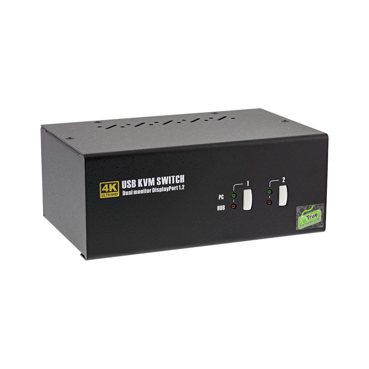InLine KVM Desktop Switch, 2-fach, Dual-Monitor DisplayPort 1.2, 4K, USB 2.0, Audio