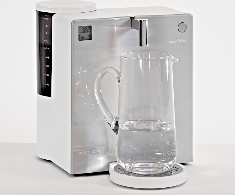Aqua Living Wasserfilter Spring-Time H2 Premium Aluminiumoptik - weiß