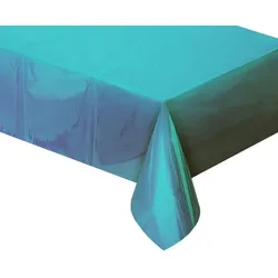 Tischdecke hellblau metallic