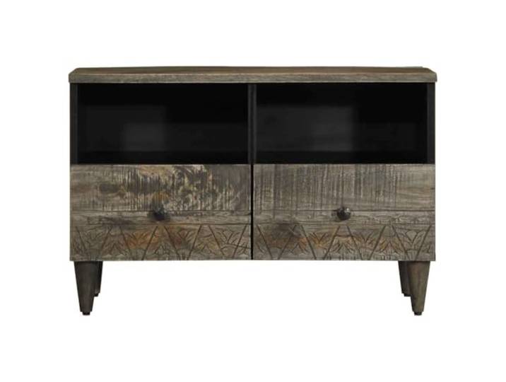TV-Schrank Hellgrau 70x33,5x46 cm Massivholz Mango Mangoholz,TV-Möbel,Wohnzimmer,Schlafzimmer,Stauraum,Beine,Oberplatte,Unikat
